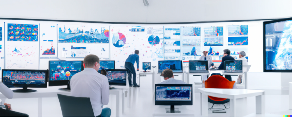Equipo analizando información